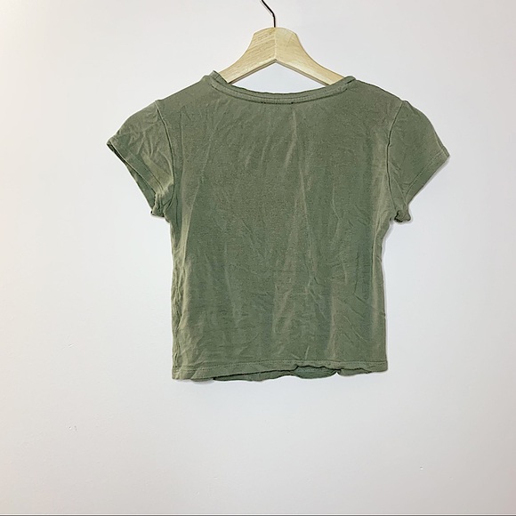 DYNAMITE | Olive Green cropped tee size XS - Picture 4 of 6